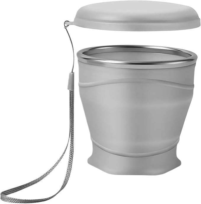 Foldable Cup with | Grade Silicone Portable Drinking Cups,Leakproof Bottle | for Backpacking Outdoors Travel Men Kids Friends