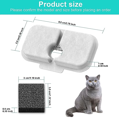 9 Pack Replacement Filters for Petlibro Dockstream Cat Water Fountain PLWF005 PLWF115 PLWF105 (9 Count)