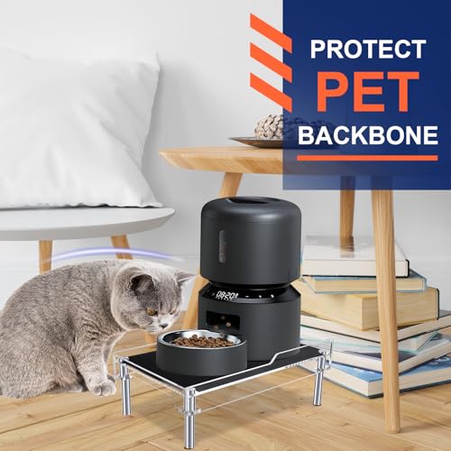 Raised Dog Feeder Stand Elevated Holder for Automatic Cat & Dog Feeders Pet Water Bowl Dispenser Stand Adjustable Fits Small Jugs Holds 5KG