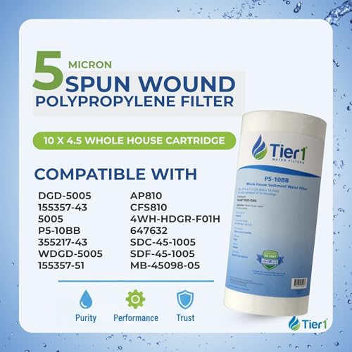5 Micron 4.5" × 10" Whole House Water Filter (12 Count)