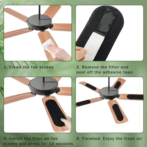 6PCS Ceiling Fan Filters for Blades (6 Count)