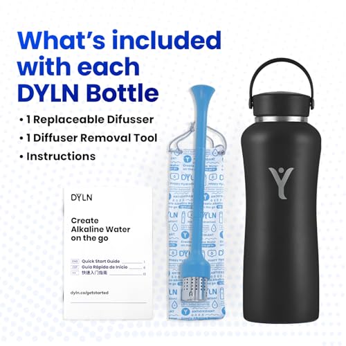 DYLN Hydrogen Water Bottle 25 oz Black Stainless Steel Alkaline Water