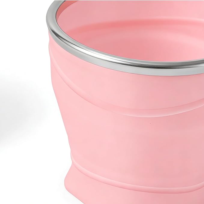 Foldable Cup with ,Silicone Portable Drinking Cups - Cold Beverage Mug Bottle,for Camping Backpacking Travel Men Kids Friends
