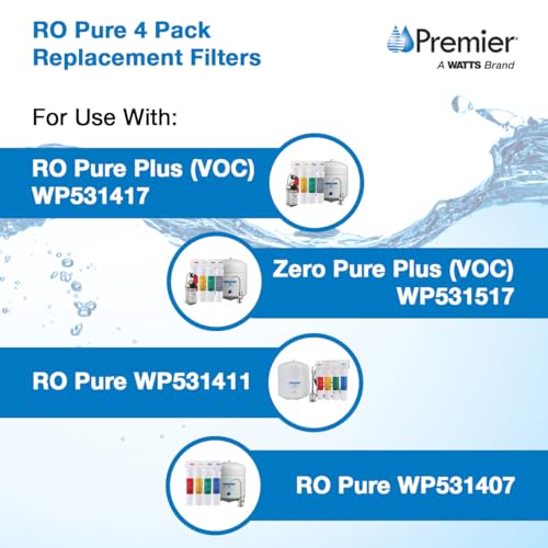 RO Pure 4 Pack Filter Kit with Membrane Push Button (4 Count)