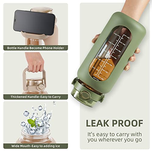 74 oz Glass Water Bottle with 2