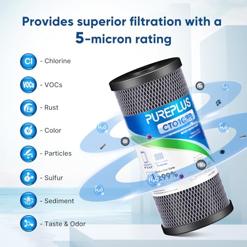 10" x 4.5" Whole House Carbon Water Filter Combo Pack (3 Count)