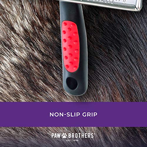 Paw Brothers Soft Flat Slicker Brush with Coated Pin Tips