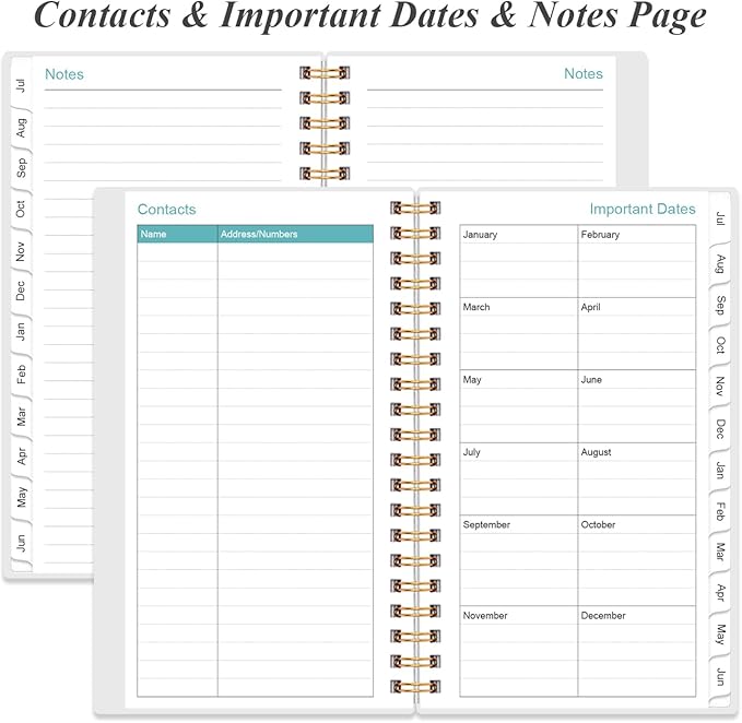 2026-2027 Pocket Planner/Calendar - 2026-2027 Planner from July 2026 - June 2027, Planner 26-27 with 12 Tabs, Twin-Wire Binding, Inner Pocket, 3.75" x 6.75", Flower-B
