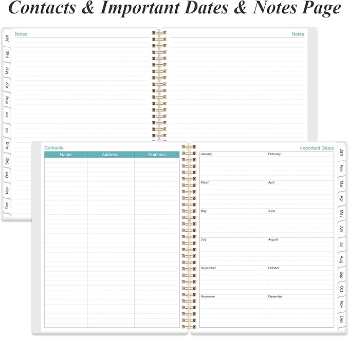 2026 Planner - Weekly & Monthly Planner Spiral Bound, Planner 2026 from January 2026 - December 2026 with Monthly Tabs, Inner Pocke, 8.5" x 11", Dark Blue