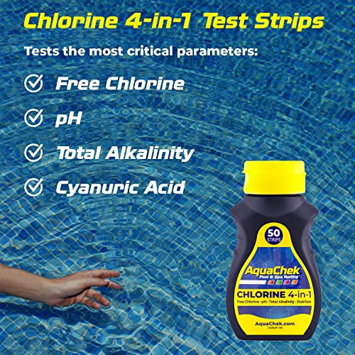 Yellow 4 Way Pool and Spa Test Strips (100 Strips)