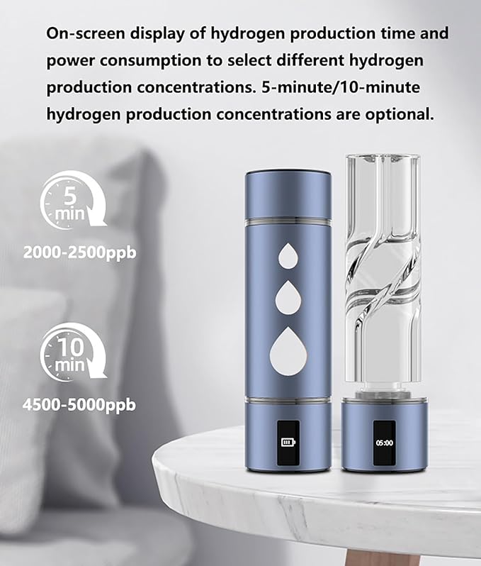 Smart PEM Portable Hydrogen Water Bottle – 230ml High-Concentration Hydrogen Generator Cup | Rechargeable Molecular Hydrogen Water Bottle for Travel, Fitness, Office Use Red C