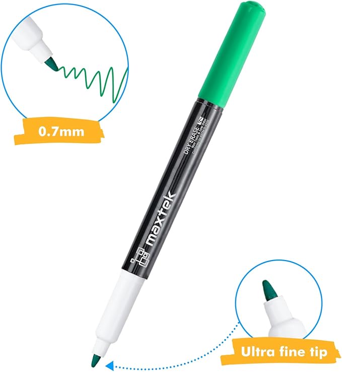 maxtek Dry Erase Markers Ultra Fine Tip, Assorted Colors, Low Odor, School Supplies Classroom Take Note Dry Erase Markers, 8 Counts
