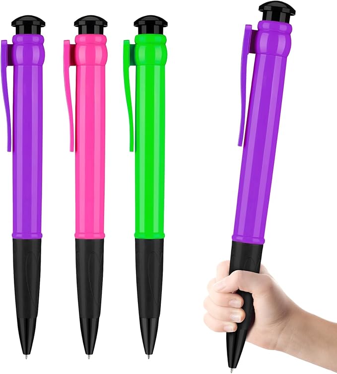 Jumbo Pens 11.3'' For Birthday Party Favors, Funny Party Favors Huge pens, Giant Pens Gag Gifts 3pcs Purle Green Pink