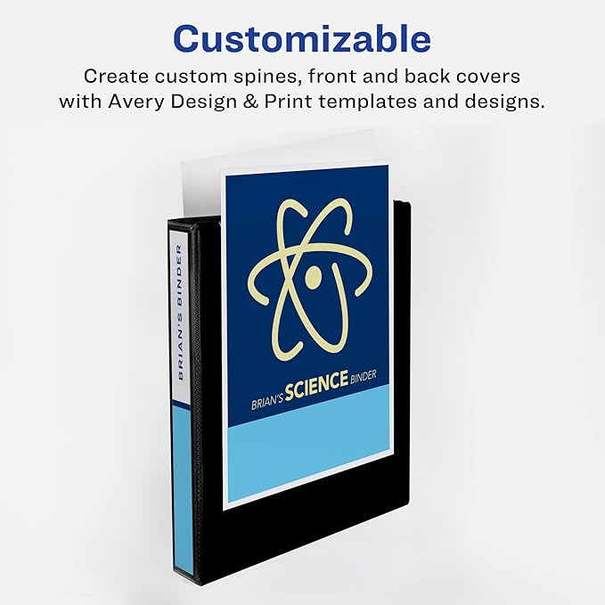 Avery Heavy-Duty View 3 Ring Binder, 1.5 Inch EZD Rings, Great for Portfolios, Office, School Notebooks, and More, 1 Red Binder (79171)