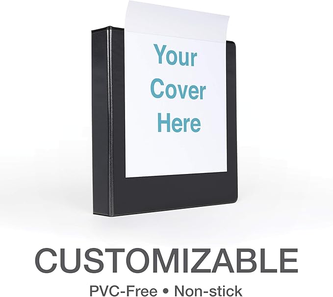 Oxford 3 Ring Binders, Binders for School and Office, 2 Inch ONE-Touch Easy Open D Rings, 3-Sided View Binder Covers, Xtralife Hinge, Non-Stick, PVC-Free, Black, 530-Sheet Capacity, 4 Pack (79911)