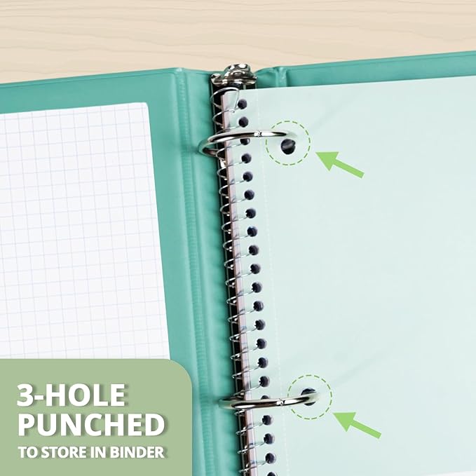 ONAVIA Graph Ruled Single Subject Spiral Notebook, 20 Pack, 4x4 Grid Paper, 8 x 10.5, 70 Sheets Each, Bulk Classroom Notebooks, Black