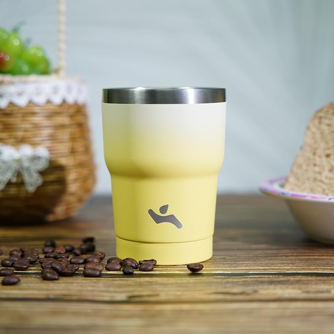 Konokyo 10 oz Tumbler with Handle and 2 Straw 2 Lid, Insulated Water Bottle Stainless Steel Vacuum Cup Reusable Travel Mug, Lavender Green