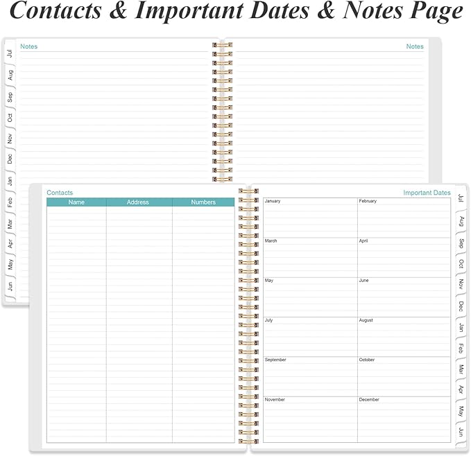 2026-2027 Planner - Planner 2026 from July 2026 to June 2027 with 12 Monthly Tabs, Flexible Cover, Inner Pocket, 8.5" x 11", Black