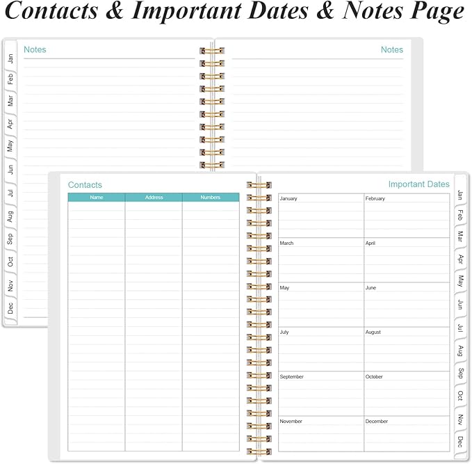 2026 Planner - A5 Weekly & Monthly Planners Spiral Bound, January 2026 - December 2026, 2026 Planner with Flexible Cover, Tabs, Inner Pocket, 6.4" x 8.5", Purple