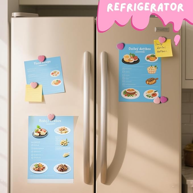 30PCS Heavy Duty Fridge Magnets - Small Cute Refrigerator Magnets for Whiteboard, Lockers & Kitchen, Cute Strong Magnets - Mini Decorative Magnet for Home, School, Office, Crafts, Locker (Pink)