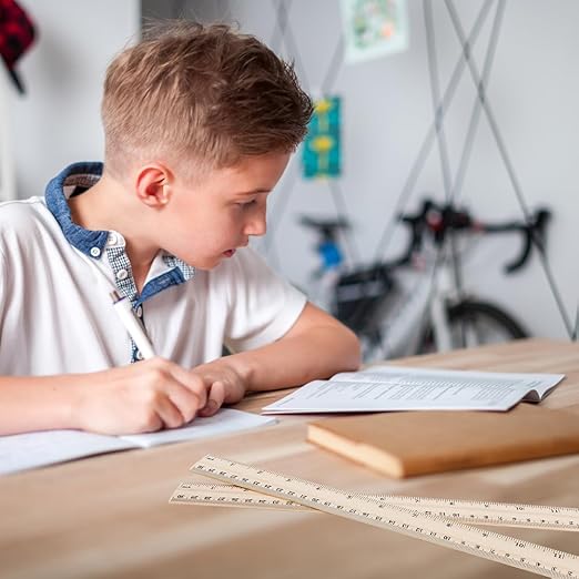 100 Pack Wooden Ruler 12 Inch - Wood Rulers Bulk for Classroom Students, 2 Scale Measuring Rulers with Centimeters & Inches - 30 cm Drafting Tools for Home Office School