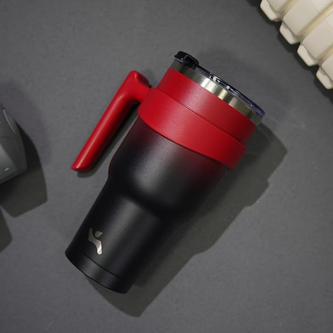 Konokyo 20 oz Tumbler with Handle and 2 Straw 2 Lid, Insulated Water Bottle Stainless Steel Vacuum Cup Reusable Travel Mug,Mystic Moon