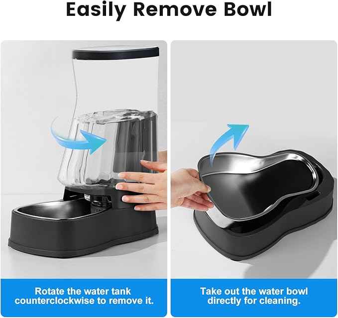 Gardner Pet Automatic Dog Water Dispenser Gravity Stainless Steel Water Waterer Feeder, 100% BPA-Free Large Capacity Water Feeding Bowls for Medium & Large-Sized Dogs Cats Other Pets-(1.6 Gallon)
