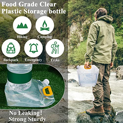 100 Pcs 1.3 Gallon Collapsible Water Storage Bag Emergency Jug Container Clear Plastic Water Bladder for Outdoor Sport Camping Hiking No Leak (100 Count)
