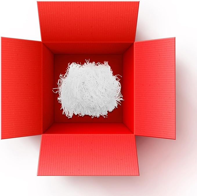 Angoily White Raffia Crinkle Paper Shredded Filler 500g, Basket Filler and Packing Box Shredding Filling for Box Decoration and Packaging Supplies