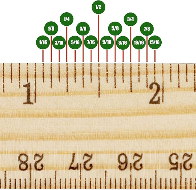 KINJOEK 72 Packs 30cm 12 Inch Wooden Rulers, 2 Scale Imperial Metric Double Sided Pine Wood School Measuring Ruler Bulk for Home Classroom Student Office Use Drafting Supplies