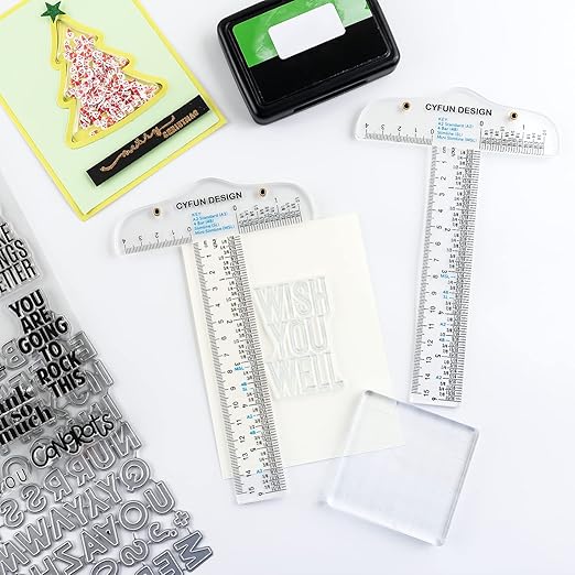 6PCS 6 Inches/15cm Acrylic Clear T-Square Ruler, Inches and Metric, T Square Ruler, Transparent, T Ruler, for Crafting Drafting and General Layout Work Art Framing & Drafting Scrapbooking Crafting