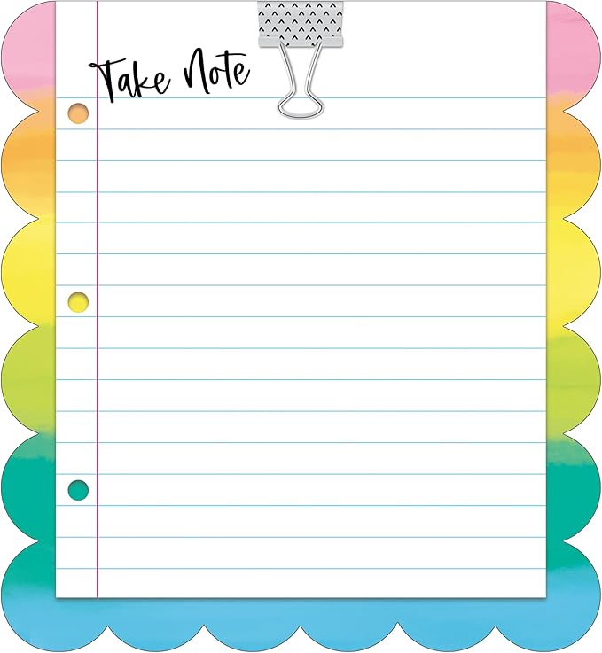 Carson Dellosa Creatively Inspired Notepad, 50 Sheet Rainbow Note Pad for To Do List and Checklist, Classroom Organization Stationary, Desk Accessories and Office Supplies