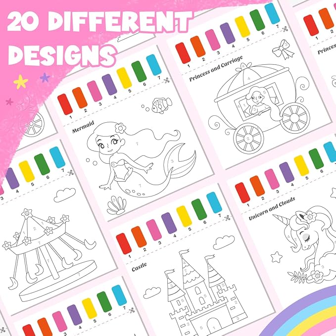 ZMLM Paint with Water Coloring Books for Toddlers, Mess Free Watercolor Painting Sets Activity for Kids Arts Crafts Gift Toy for Boy Girl Ages 4 5 6 7 8 Christmas Stocking Stuffers Birthday (Princess)