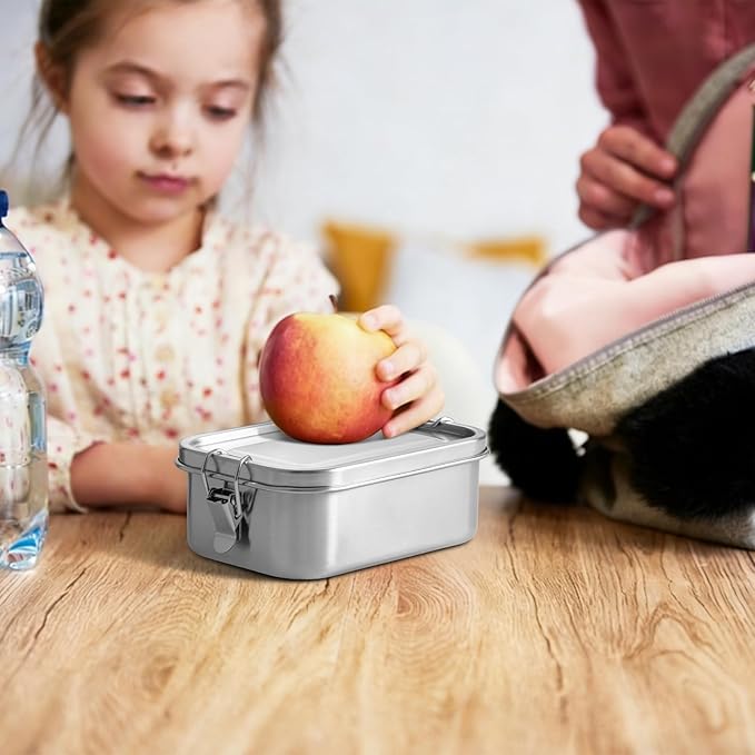 GOLDEN KEY 27oz Stainless Steel Bento Box for Kids with Leak-Proof Condiment Container and 3 Compartments, Lunch Box for Carrying Meals, Snacks, and Fruits, Freezable and Dishwasher Safe (Purple)