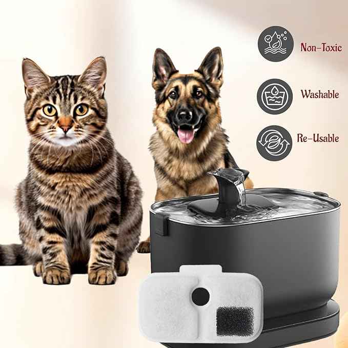 BRENSTEN 4 Pack Replacement Cat Water Fountain Filters Compatible with PETLIBRO Dockstream Cat Water Fountain PLWF005/PLWF105/PLWF115 - 8 Count Set