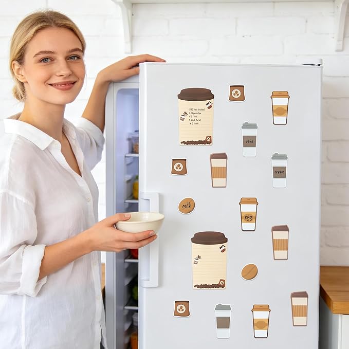B1ykin Coffee Cup Sticky Notes Set - I Just Really Like Coffee Self-Stick Notes Pad, 550 Sheets Writing Memo Pages Sticky Notepad for Teacher Appreciation Gifts, School Office Party Favors (3Pcs)