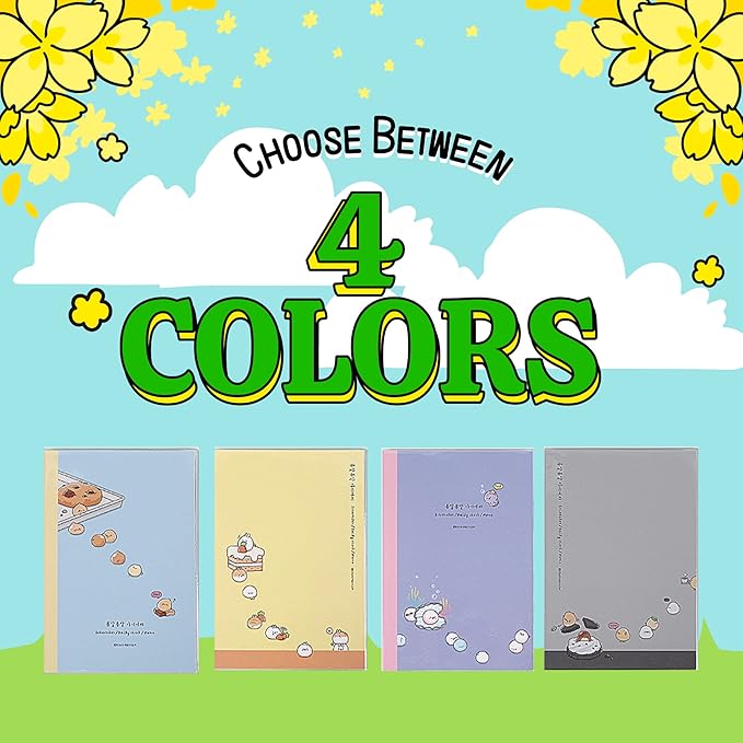 Kawaii Mini Korean Weekly Undated Planner + 1 dalgaru sticker sheet - 128 pages, Soft PVC Cover Cute Small stationery for school, academic, teens, women, girls (Cookies n Cream (Gray))