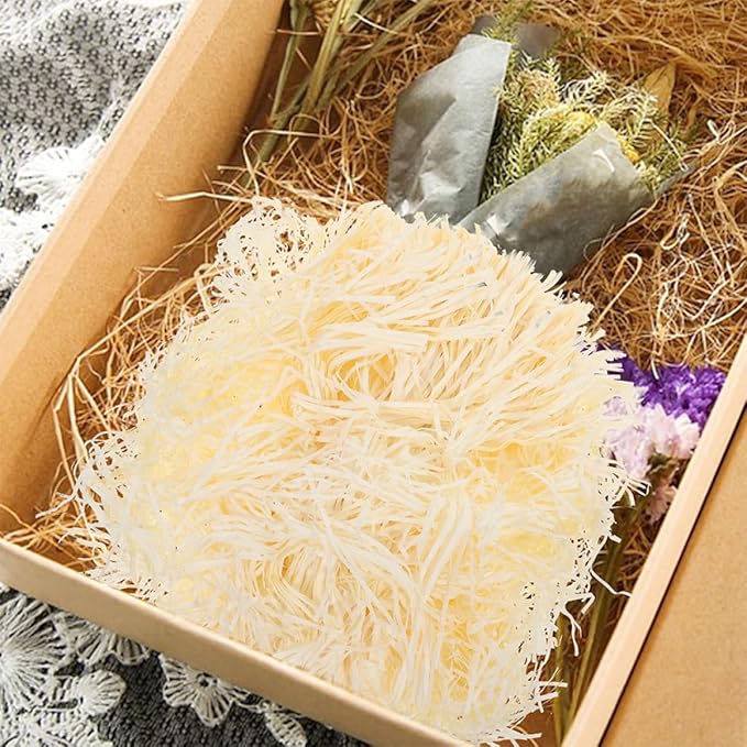 MAGICLULU Shredded Paper Filler for Boxes, 200g (2 Packs) Natural Raffia Grass Packing Paper Shreds, Basket Stuffing for Party Favor Wrapping and Packaging