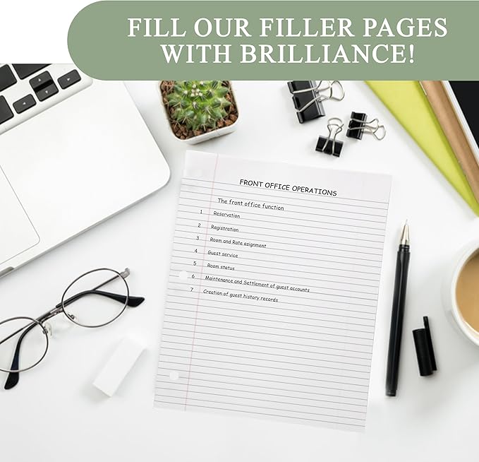 THREE LEAF 100 SHEETS COLLEGE RULED FILLER PAPER, PACK OF 36, LOOSE-LEAF SHEETS FOR SCHOOL AND OFFICE 100 CT. FILLER PAPER, NOTEBOOK PAPER