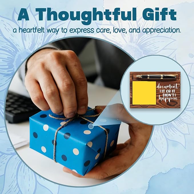 FOUGSTA Funny Office Gifts for Nurse, Gag Office Gifts for Nurse, Fun Decor Present for Coworker, Wooden Notepad Pen Holder With Gag Quotes,16.5 x 12 x 1.5 cm,XXN13