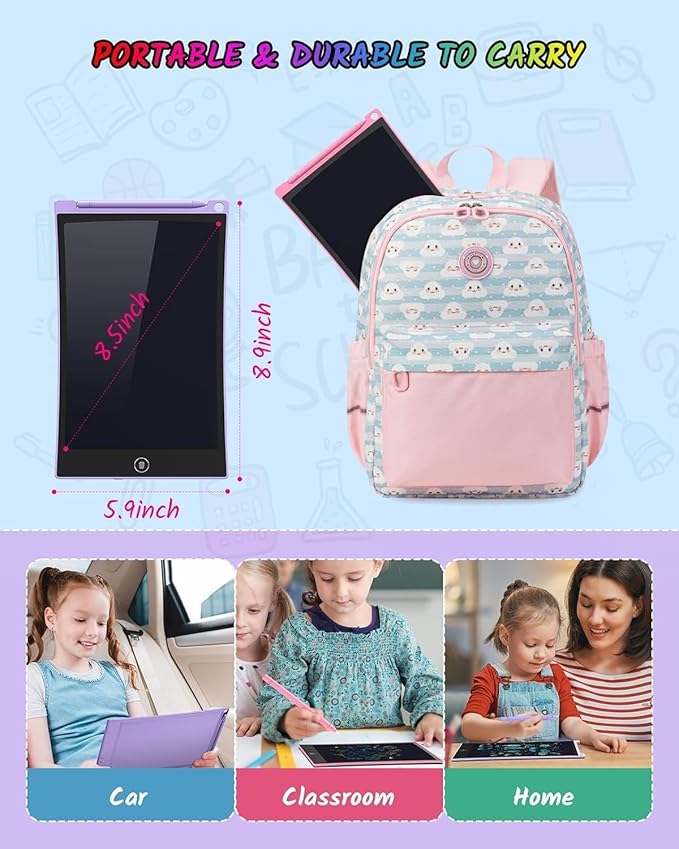 TECJOE LCD Writing Tablet, 8.5 Inch Colorful Drawing Board, Kids Travel Games Activity Learning Toys, Birthday Gifts for 3-8 Year Old Boys Girls Toddlers Preschooler