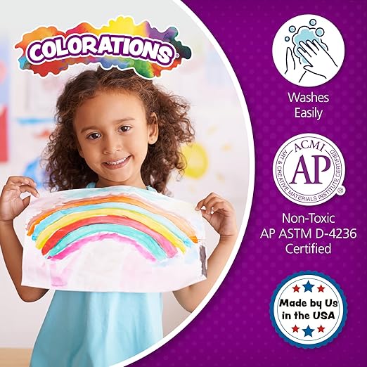 Colorations Paraben-Free Washable Glitter Finger Paint, Set of 5-16 oz.
