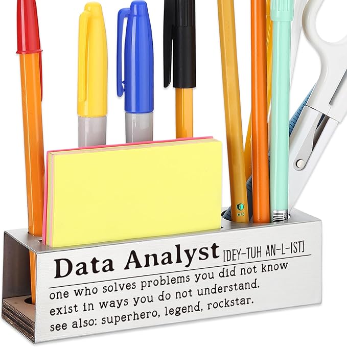 Thank You Data Analyst Humor Gift for Data Scientists Analysts, Office Décor for Business Intelligence Experts, Analytics Professional Appreciation Gift, Office Pencil Holder Desk for Desk SD278