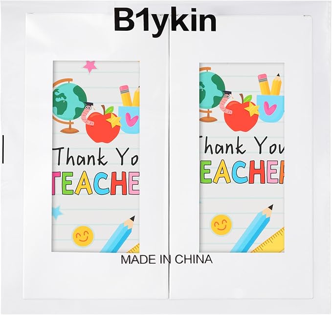 B1ykin Thank You Teacher Sticky Notes Set - Composition Line Teacher Self-Stick Notes Pad, 550 Sheets Writing Memo Pages Sticky Notepad for Teacher Appreciation Gifts, School Office Supplies (5Pcs)