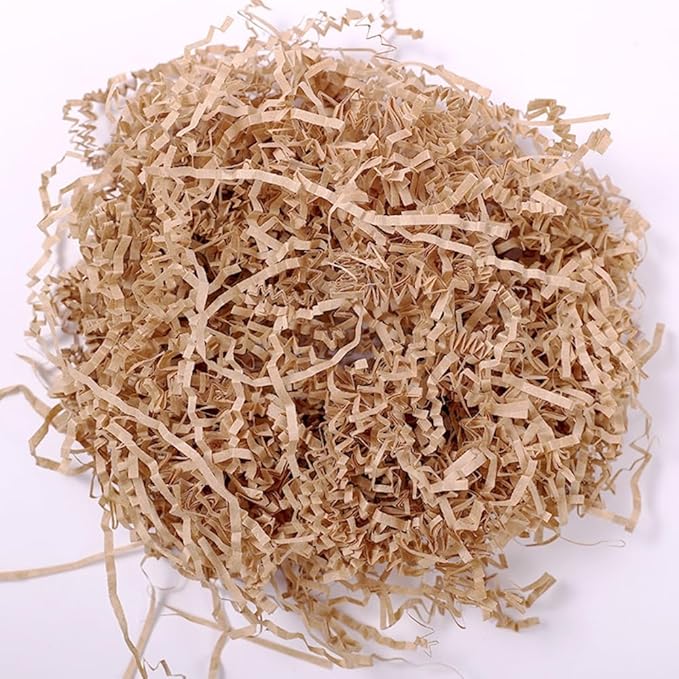 Ankelesz 50g Easter Raffia Grass Paper Shred for Gift Wrapping Basket and Gift Box Filling，Crinkle Cut Paper for Wrapping (Kaqi)