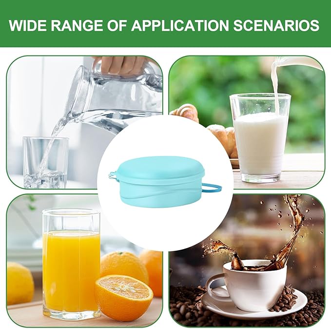 Foldable Cup with Lid | Silicone Portable Drinking Cups,Water Bottle for School | for Camping Backpacking Outdoors Travel Women Men Kids Family