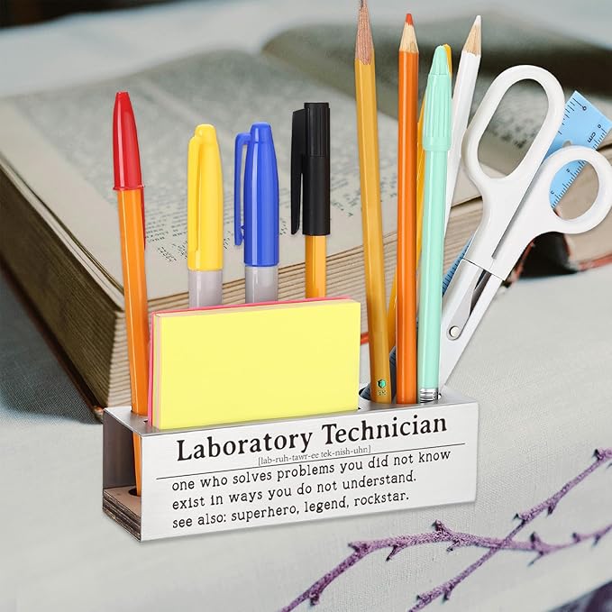 Laboratory Technician Appreciation Gift, Office Desk Decor for Lab Techs, Chemists, Scientists Career Recognition Gift, Funny Office Pencil Holder for Desk SD272