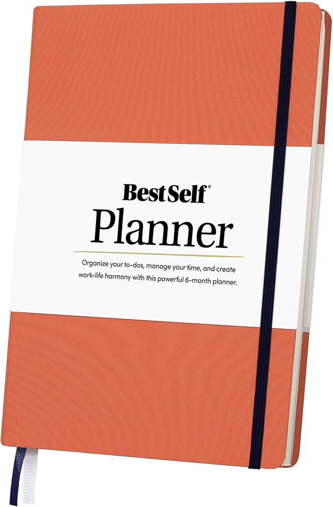 BestSelf Daily Planer - 6-Month Undated Planner Notebook for Organization and Planning; Ideal Planner for Students, Schools, Colleges, and Working Professionals (Coral)