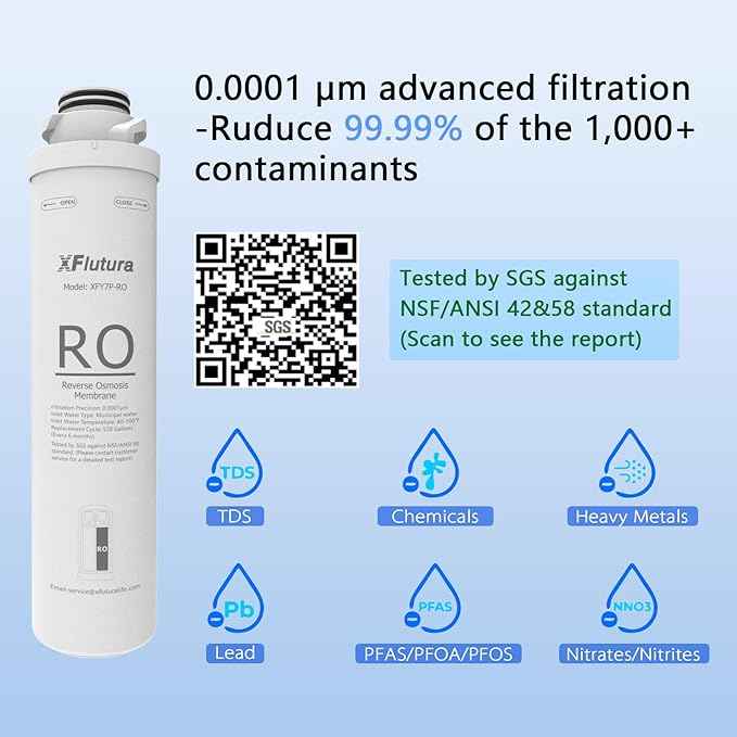 Y7/Y7P/Y7T Series RO Filter Replacement Cartridge Compatible with SimPure Y7, Y7P, Y7T, Y7P-BW, Y7P-W, Y7T-BW-A, Y7T-BW-C, Y7T-A, Y7T-C Series Water Filter, 6 Months Replacement Cartridge (1 Pack)