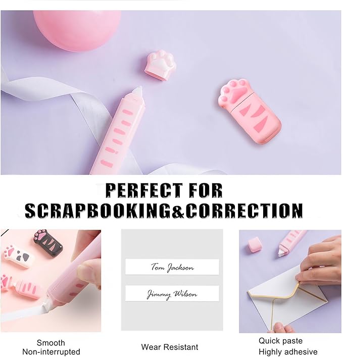 Cute Pink School Supplies, Kawaii Stationary Set, Japanese Stationery Birthday GIFS, Includes Pencil Sharpener,Eraser, Correction Tape, Ruler, Mini Scissors,Utility Knife, for Office Supplies